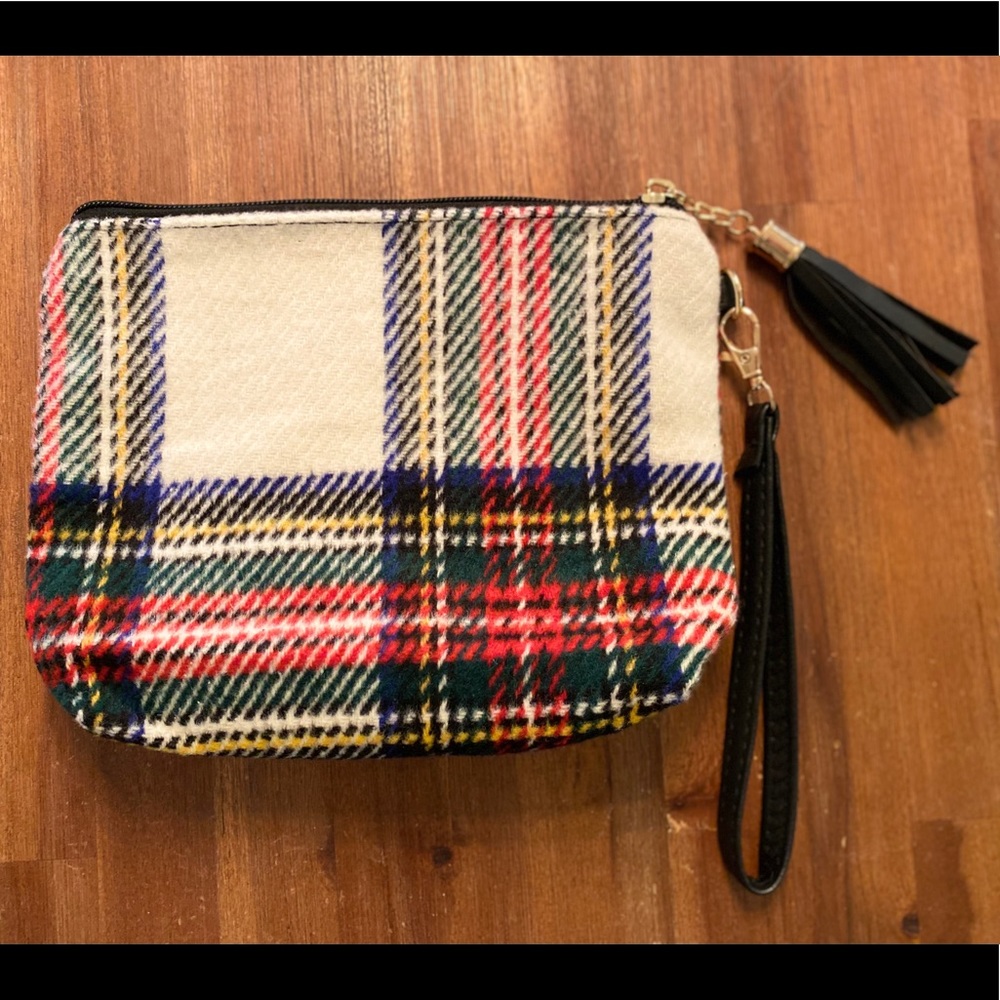 Wool Tartan Plaid Wristlet